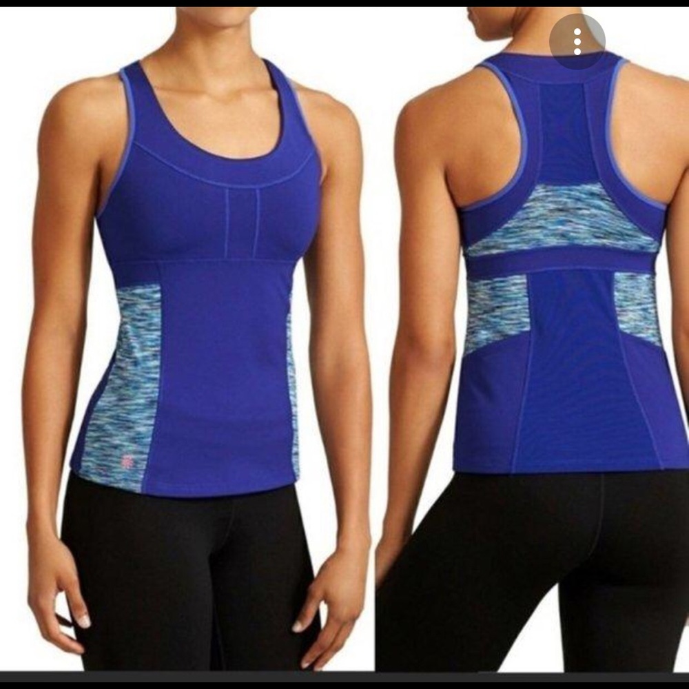 Athleta PR Tank 2 Space Dye Blue Racerback